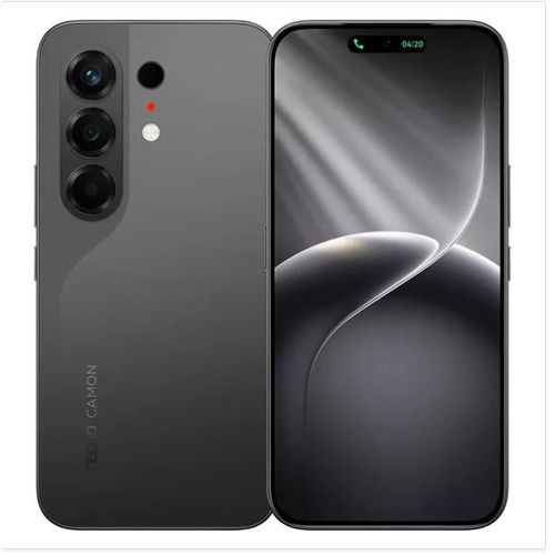 Tecno Camon 50 Black - Front and Back View