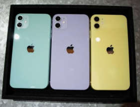 Apple iPhone 11 - Green, Purple and Yellow Colors in Box