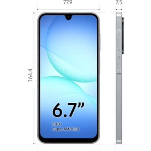 Samsung Galaxy A17 Grey - Display Size Dimensions